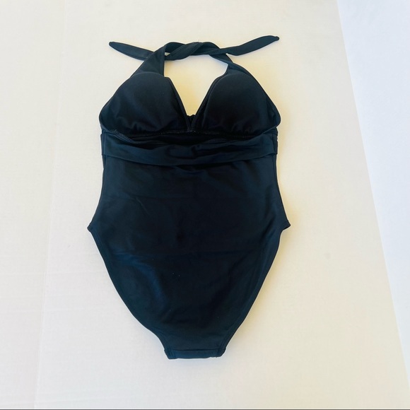 La Blanca Black Wrap Ties Bow in Front One Piece Swimsuit Women Size: 10 - Picture 4 of 7